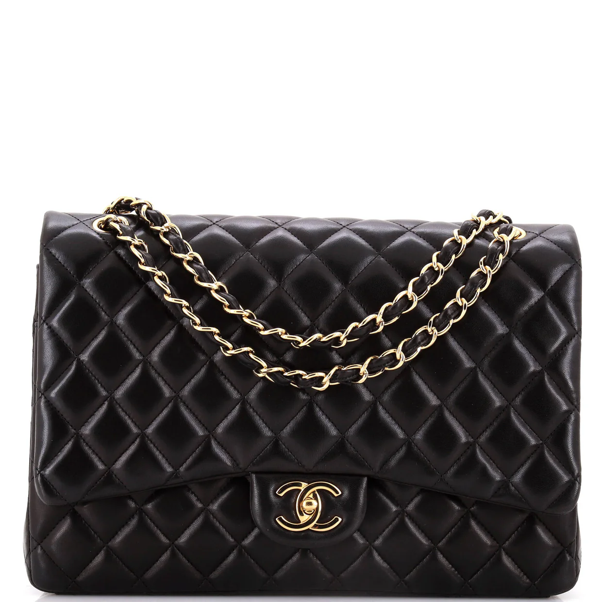Classic Double Flap Bag Quilted Lambskin Maxi - Deep Luxury