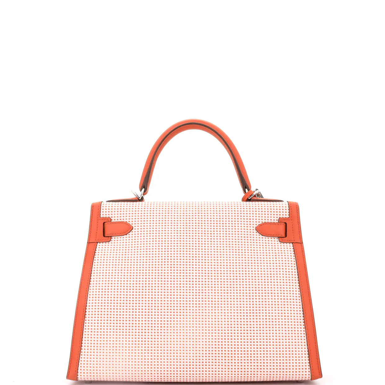 Kelly Handbag Quadrille Canvas and Terre Battue Swift with Palladium Hardware 28 - Deep Luxury