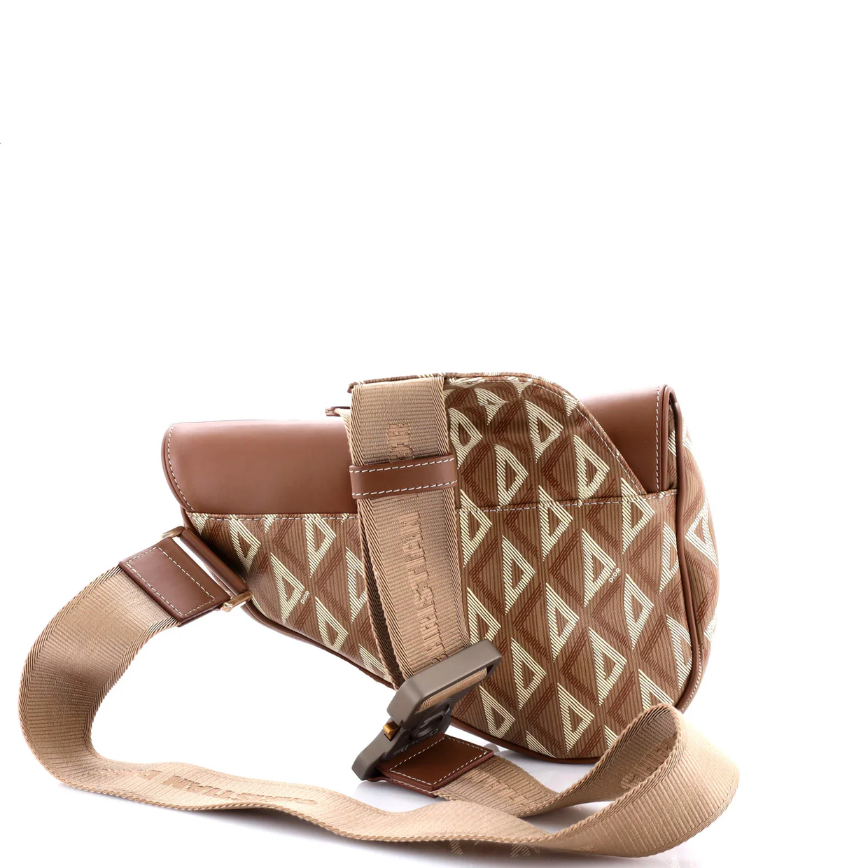 Saddle Crossbody Bag CD Diamond Coated Canvas and Leather - Deep Luxury