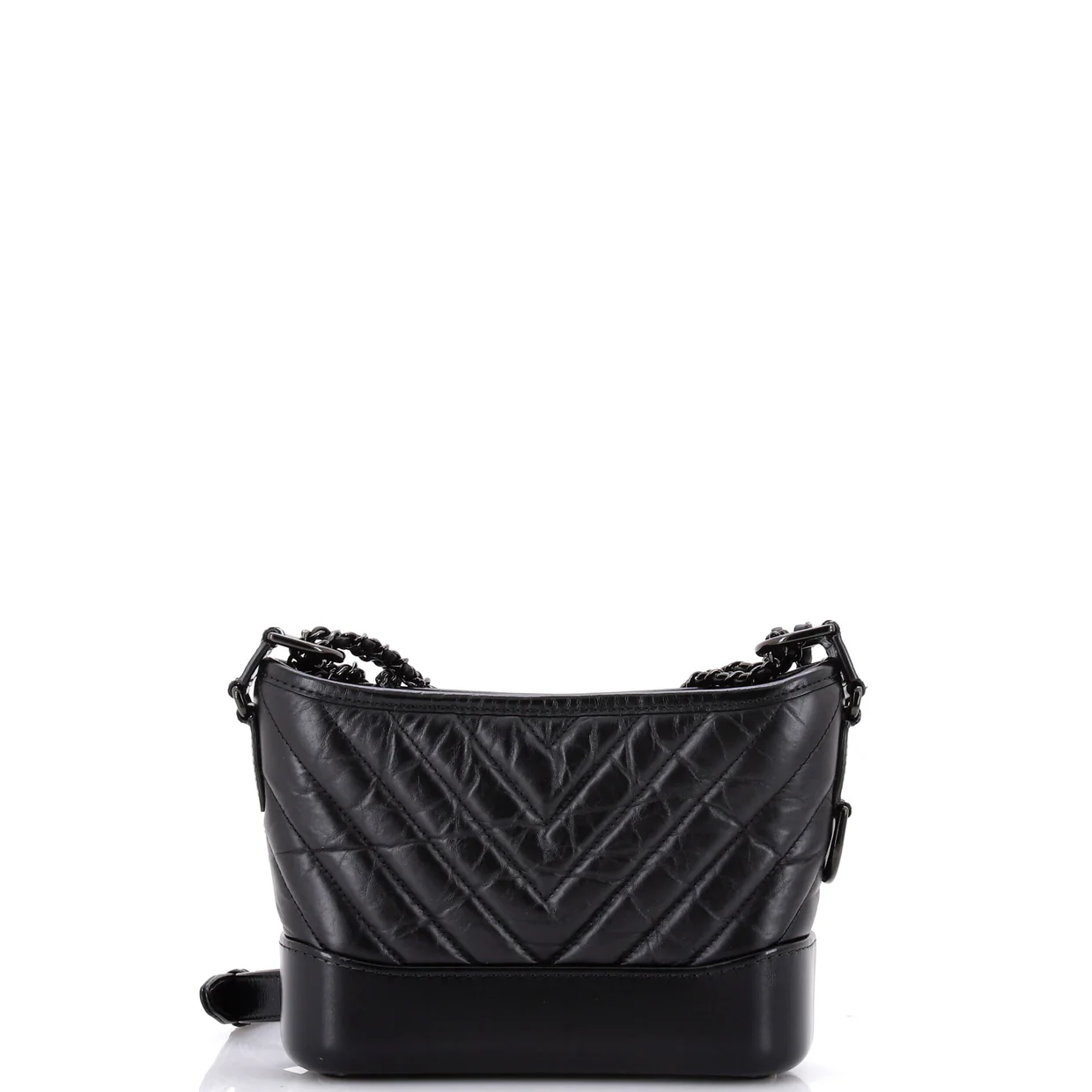 So Black Gabrielle Hobo Chevron Aged Calfskin Small - Deep Luxury