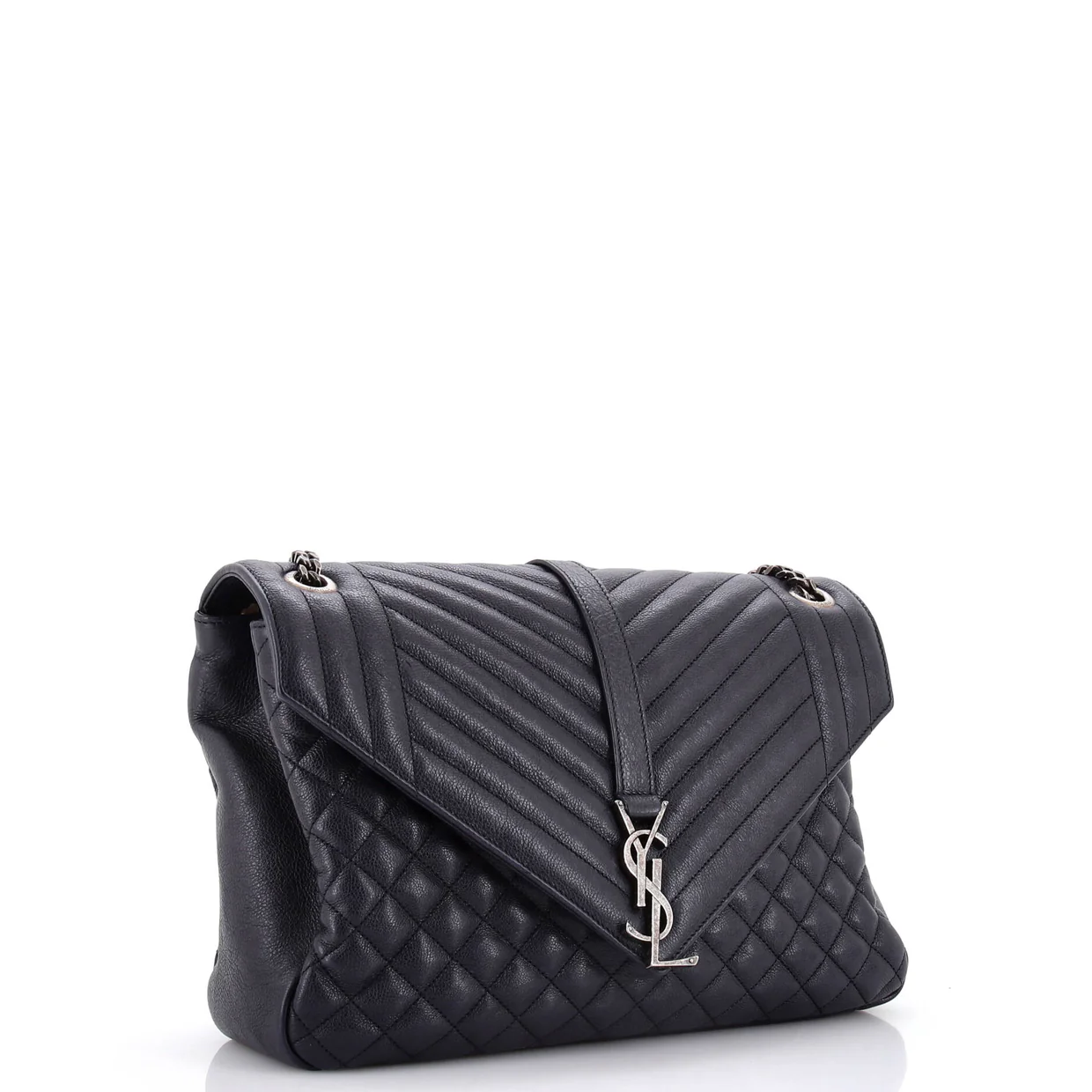 Classic Monogram Slouchy Envelope Satchel Mixed Matelasse Leather Large - Deep Luxury