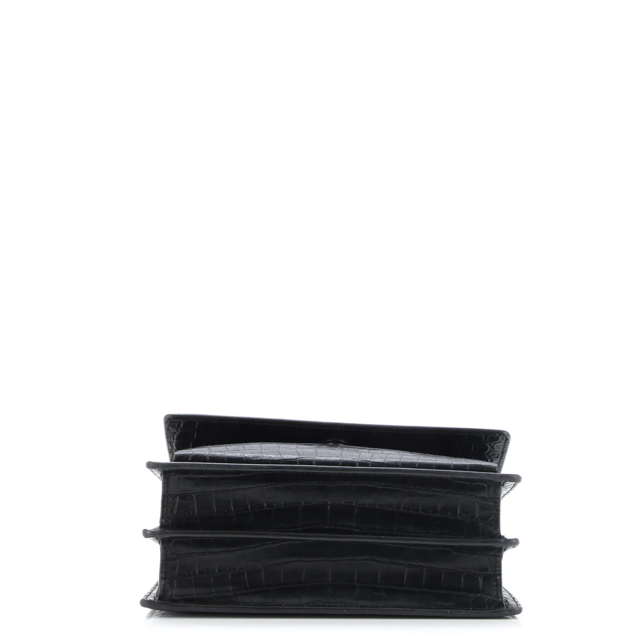 Sunset Crossbody Bag Crocodile Embossed Leather Medium - Deep Luxury