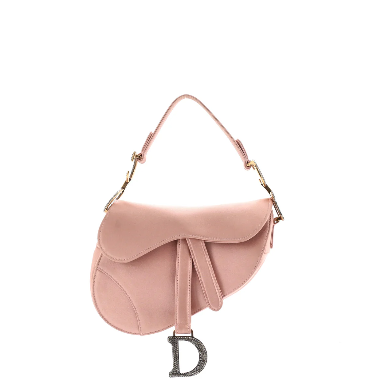 Saddle Handbag Satin with Crystals Mini - Deep Luxury