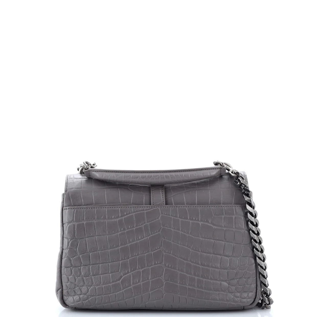 Classic Monogram College Bag Crocodile Embossed Leather Medium - Deep Luxury
