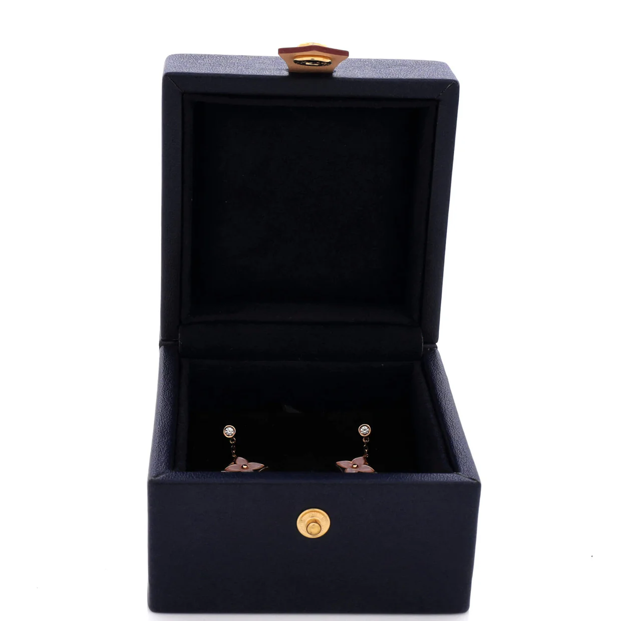 Color Blossom BB Dangle Earrings 18K Rose Gold with Mother of Pearl and Diamond - Deep Luxury