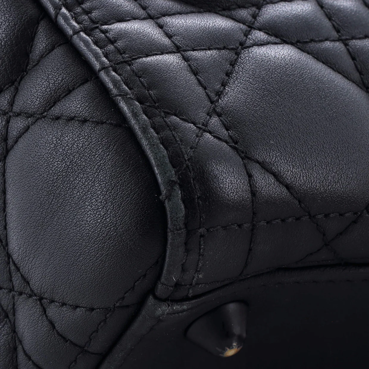 Ultra Matte Lady Dior Bag Cannage Quilt Calfskin Large - Deep Luxury