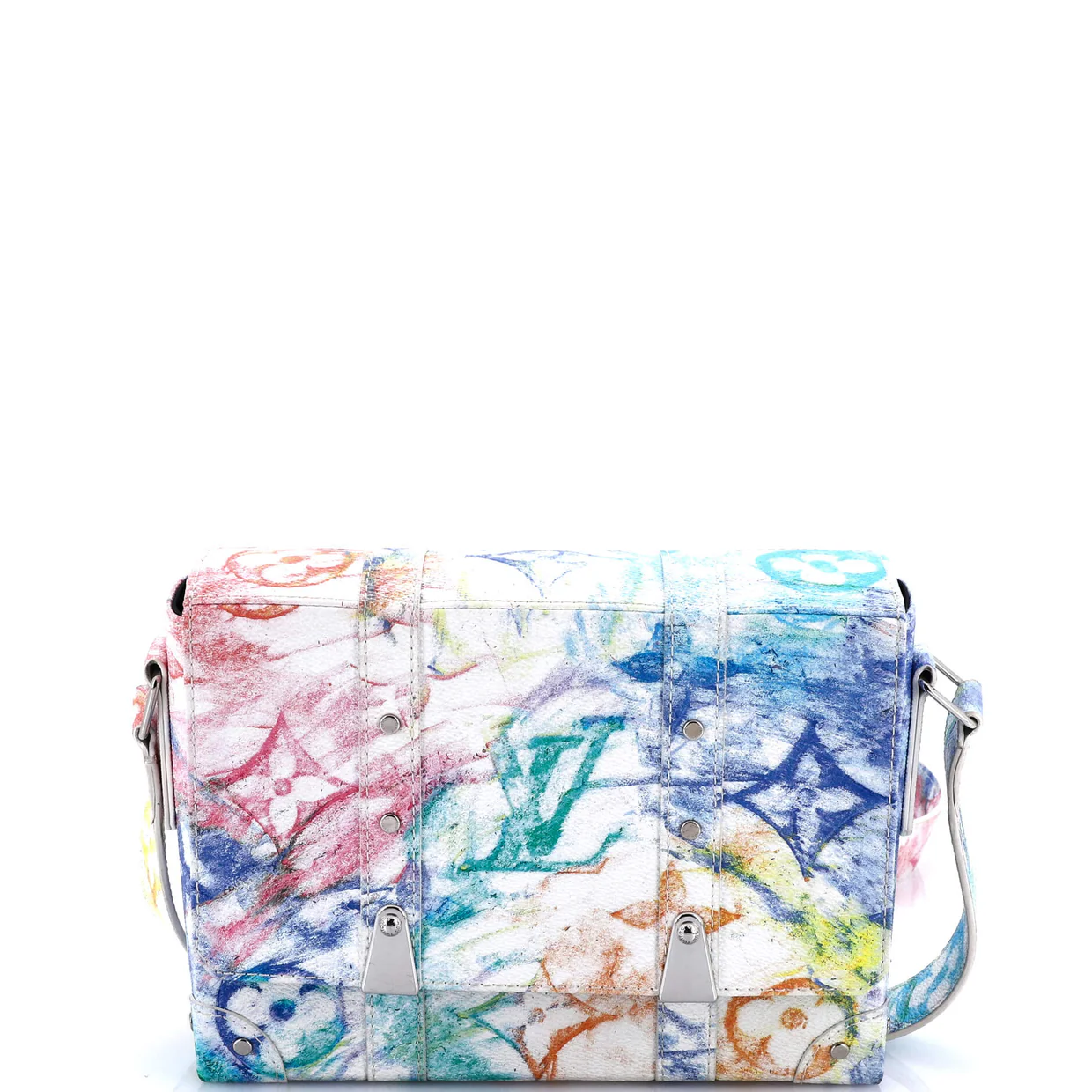 Trunk Messenger Bag Limited Edition Monogram Pastel Multicolor - Deep Luxury