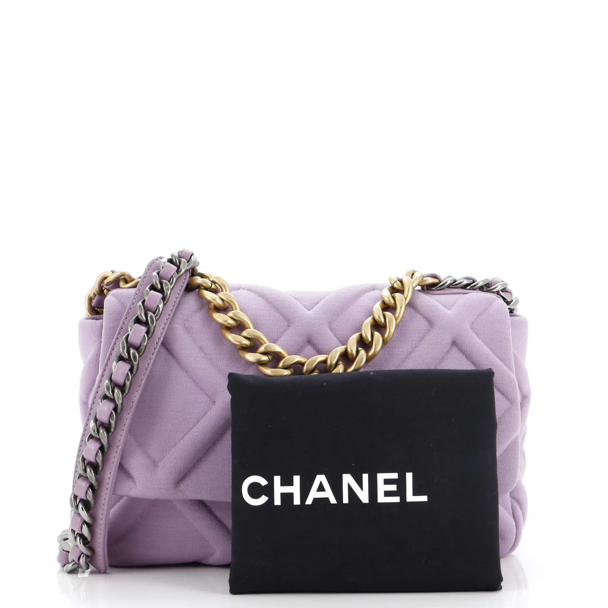 19 Flap Bag Quilted Jersey Medium - Deep Luxury