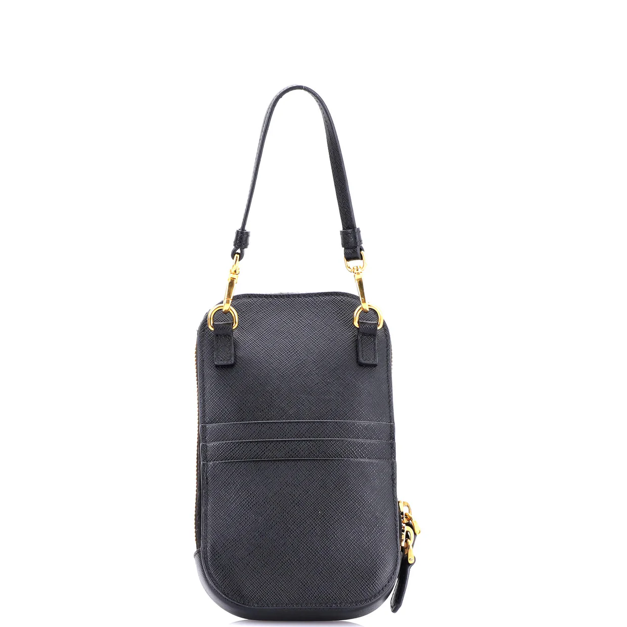 Zip Phone Holder Crossbody Bag Saffiano Leather - Deep Luxury