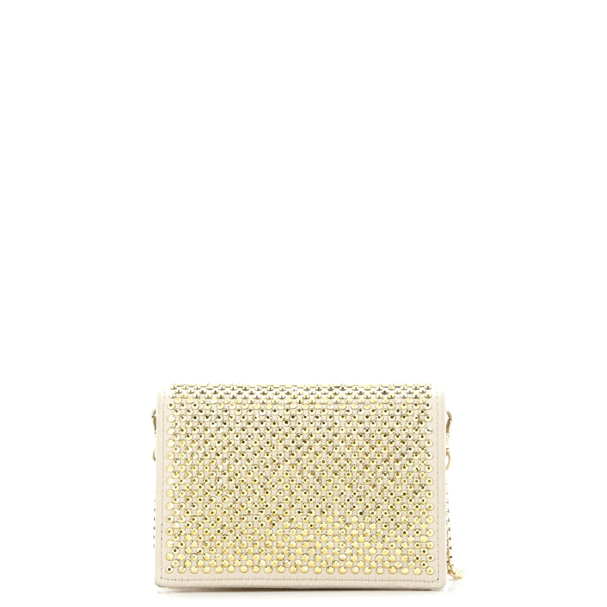 Flap Card Holder with Chain Satin with Crystals - Deep Luxury