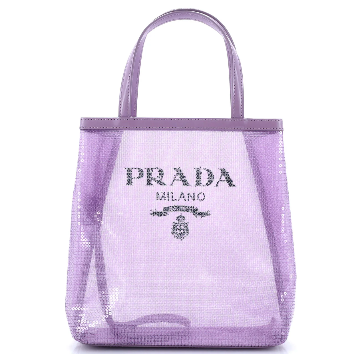 Logo Open Tote Sequined Mesh Small - Deep Luxury