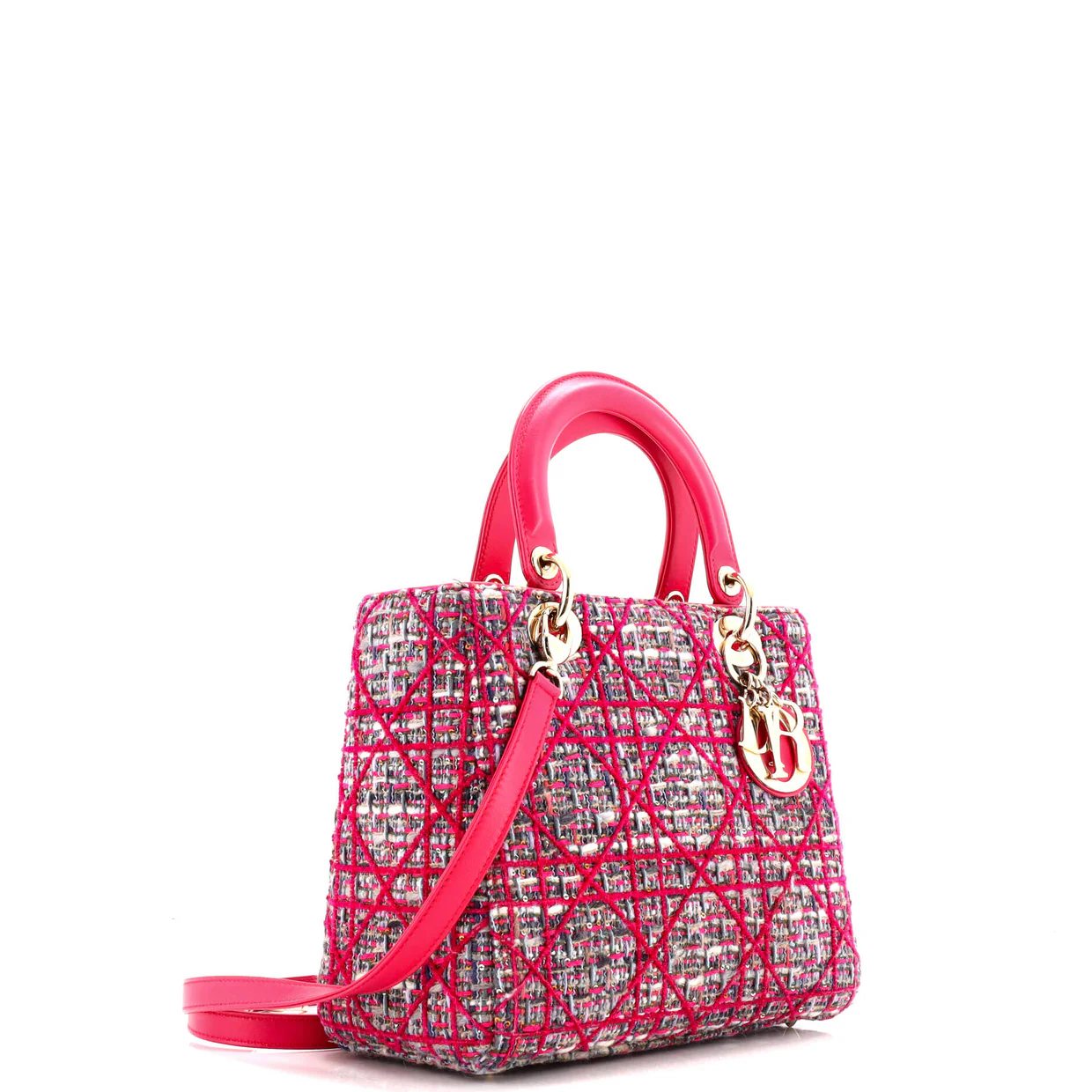 Lady Dior Bag Tweed with Leather Medium - Deep Luxury
