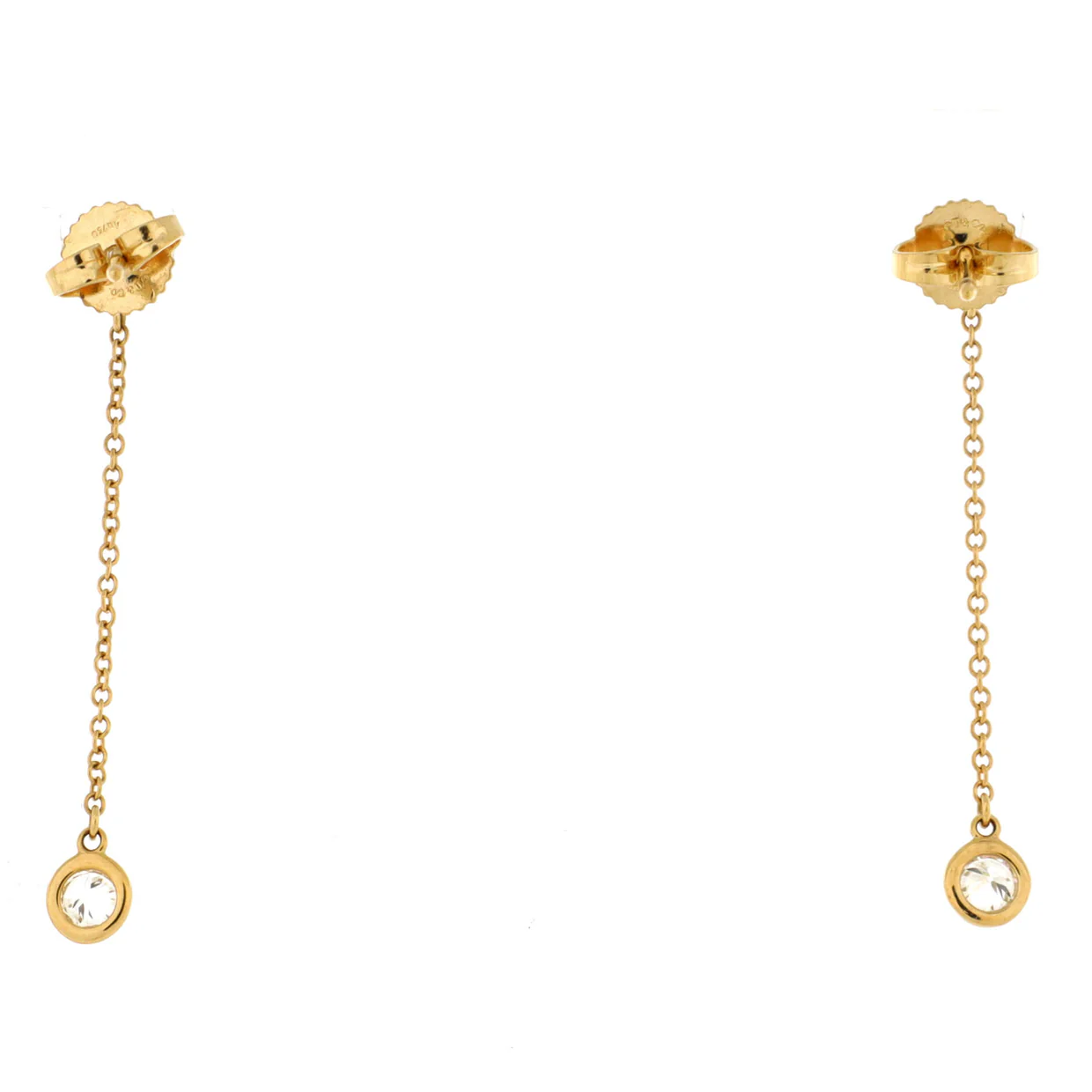 Elsa Peretti Diamonds By The Yard Drop Earrings 18K Yellow Gold with Diamonds .39CT - Deep Luxury
