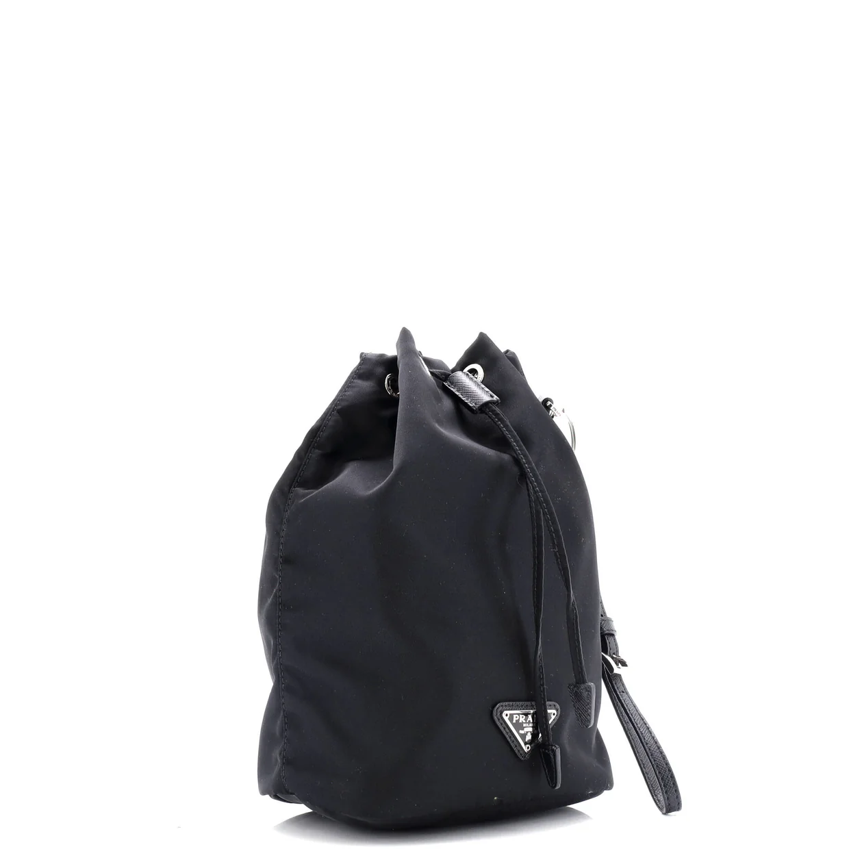 Drawstring Wristlet Bucket Bag Tessuto Small - Deep Luxury