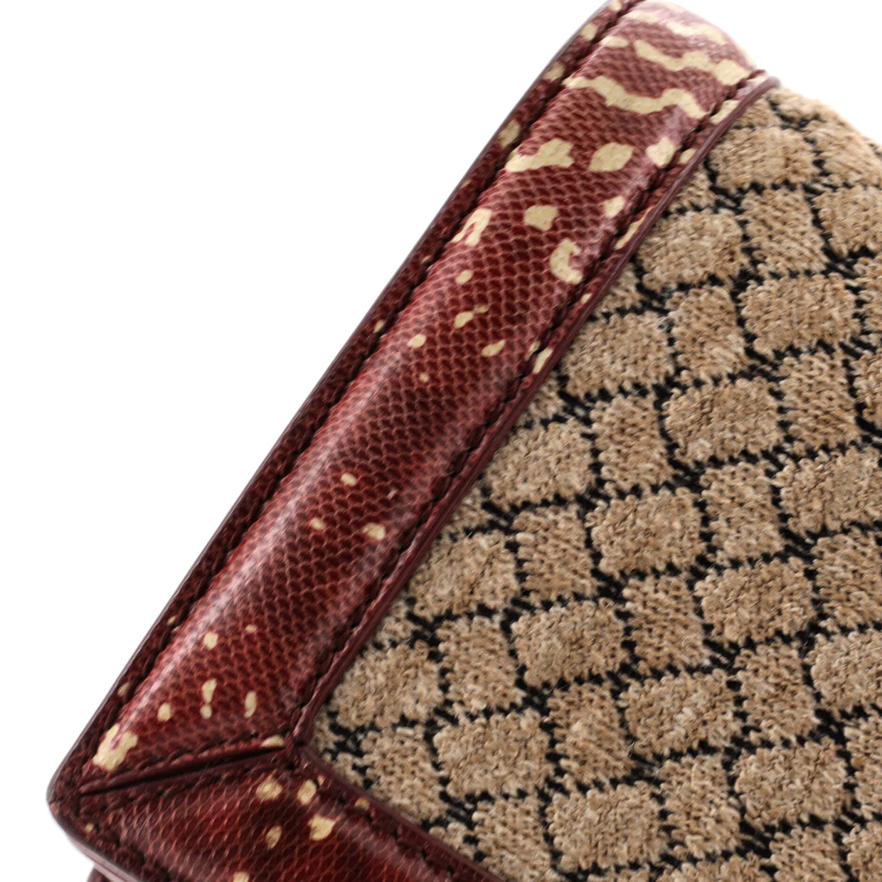 Olimpia Knot Chain Clutch Intrecciato Knit with Snakeskin Trim - Deep Luxury
