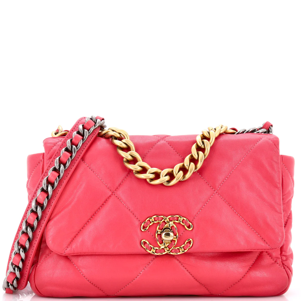 19 Flap Bag Quilted Leather Medium - Deep Luxury