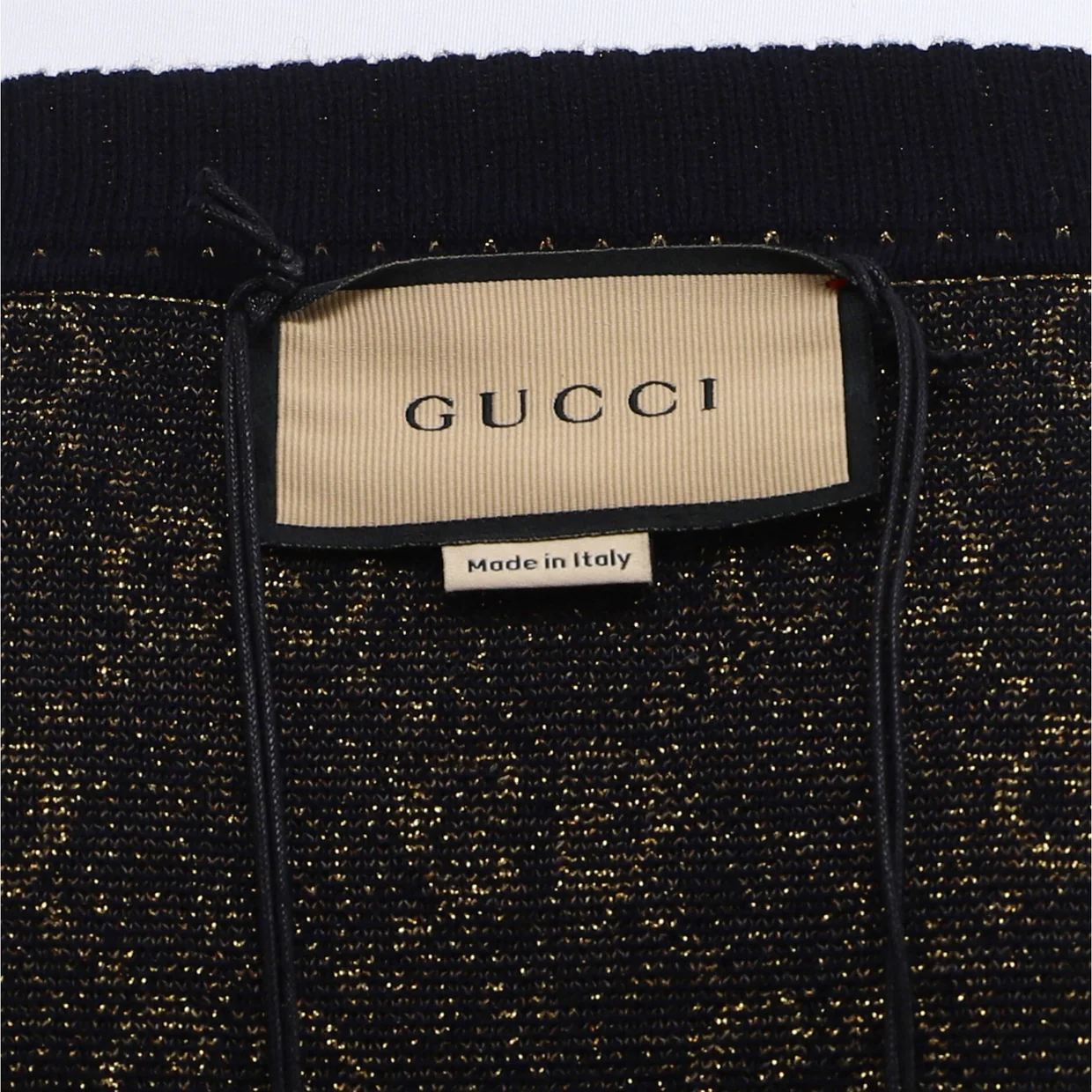 Women's V-Neck Cardigan GG Lame Cotton Blend - Deep Luxury