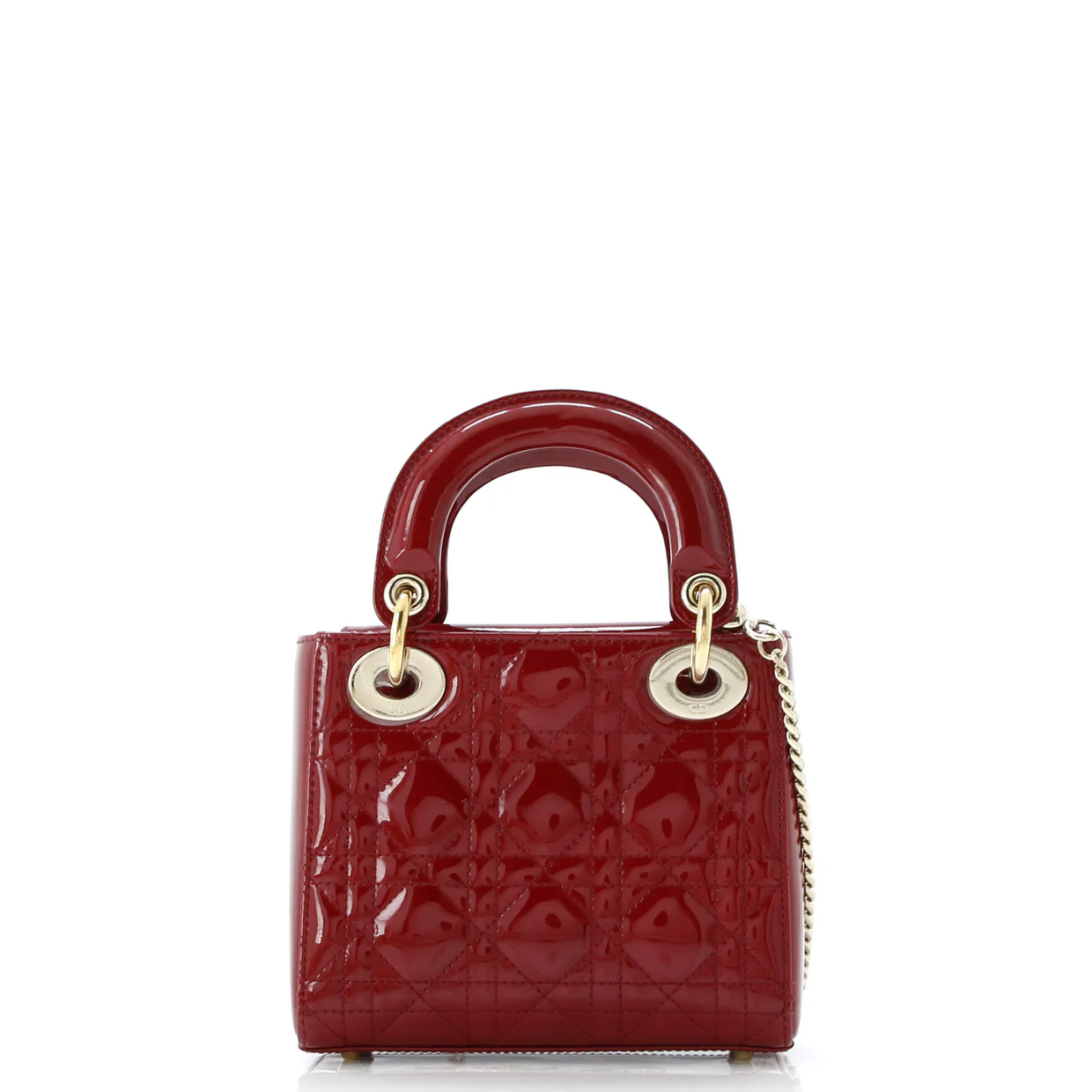 Lady Dior Chain Bag Cannage Quilt Patent Mini - Deep Luxury