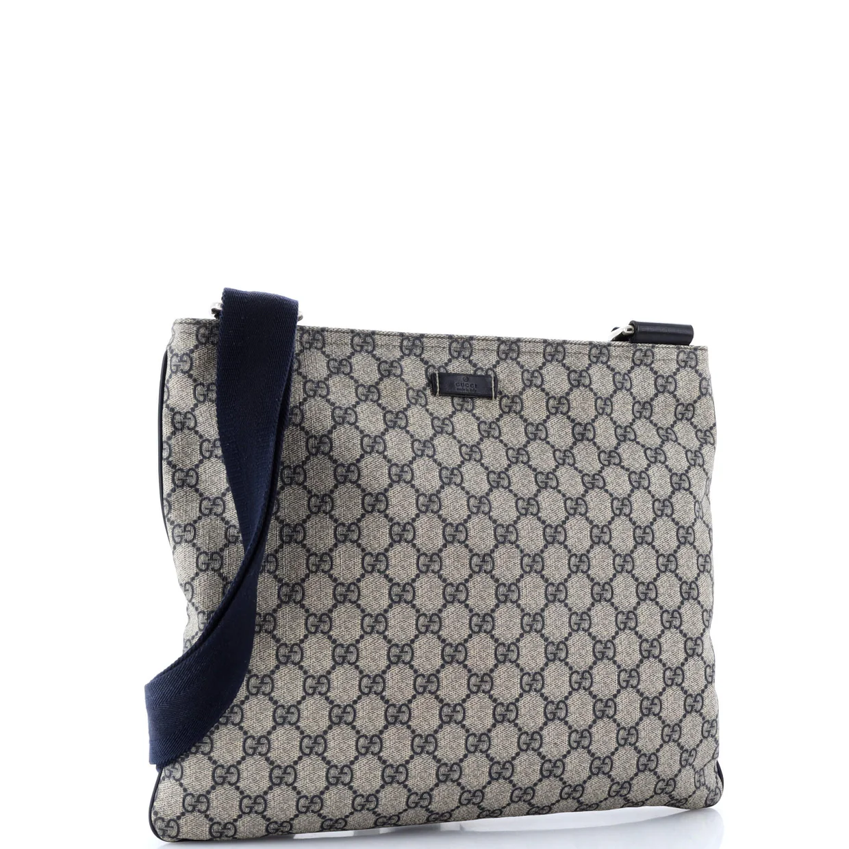 Zip Top Messenger Bag GG Coated Canvas Large - Deep Luxury