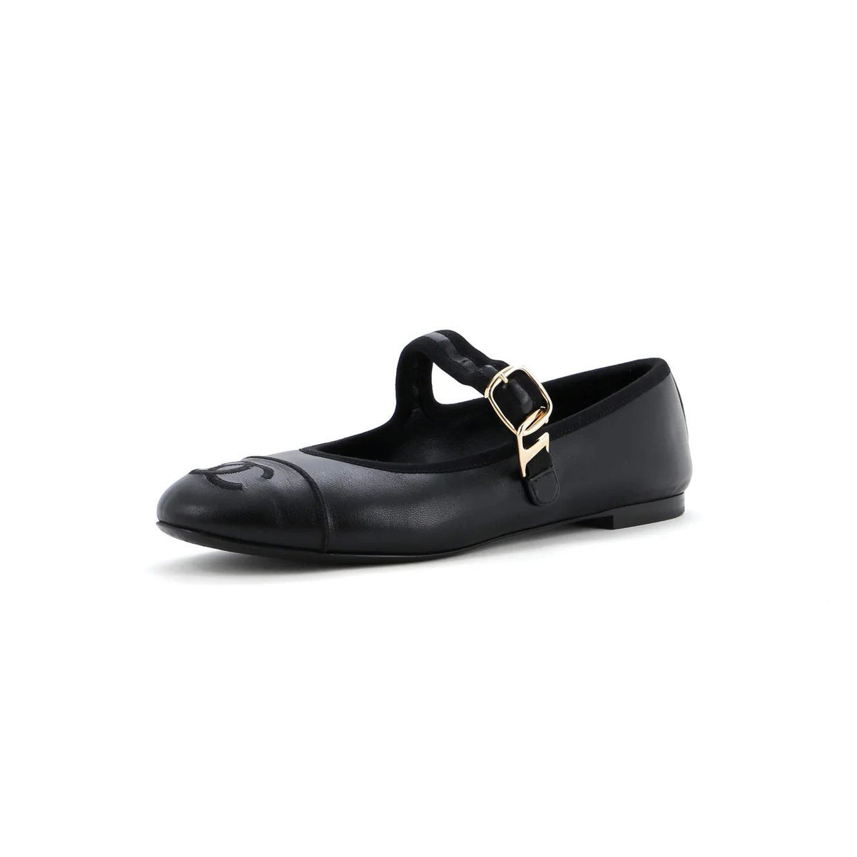 Women's CC Mary Jane Flats Embroidered Leather - Deep Luxury
