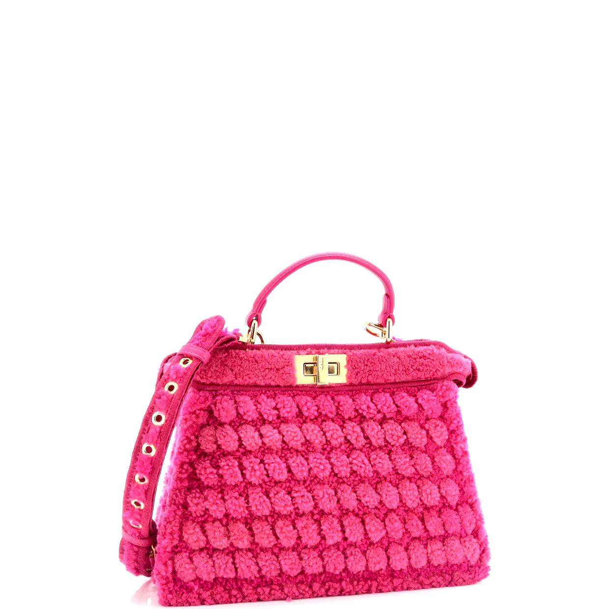 Peekaboo ISeeU Bag Woven Shearling Small - Deep Luxury