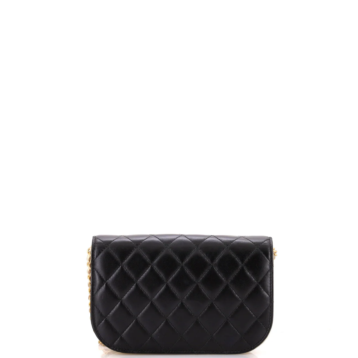 CC Pearl Button Wallet on Chain Quilted Lambskin - Deep Luxury
