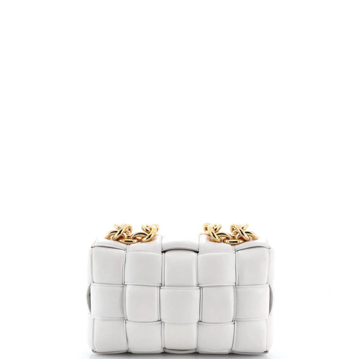 Cassette Chain Crossbody Bag Padded Maxi Intrecciato Leather - Deep Luxury