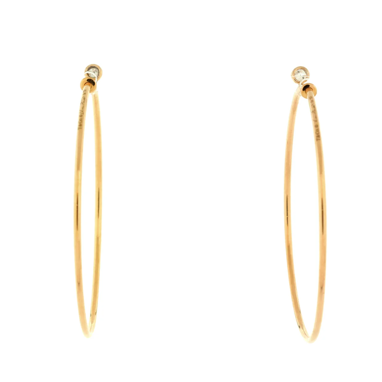 Elsa Peretti Diamond Hoop Earrings 18K Rose Gold with Diamonds - Deep Luxury