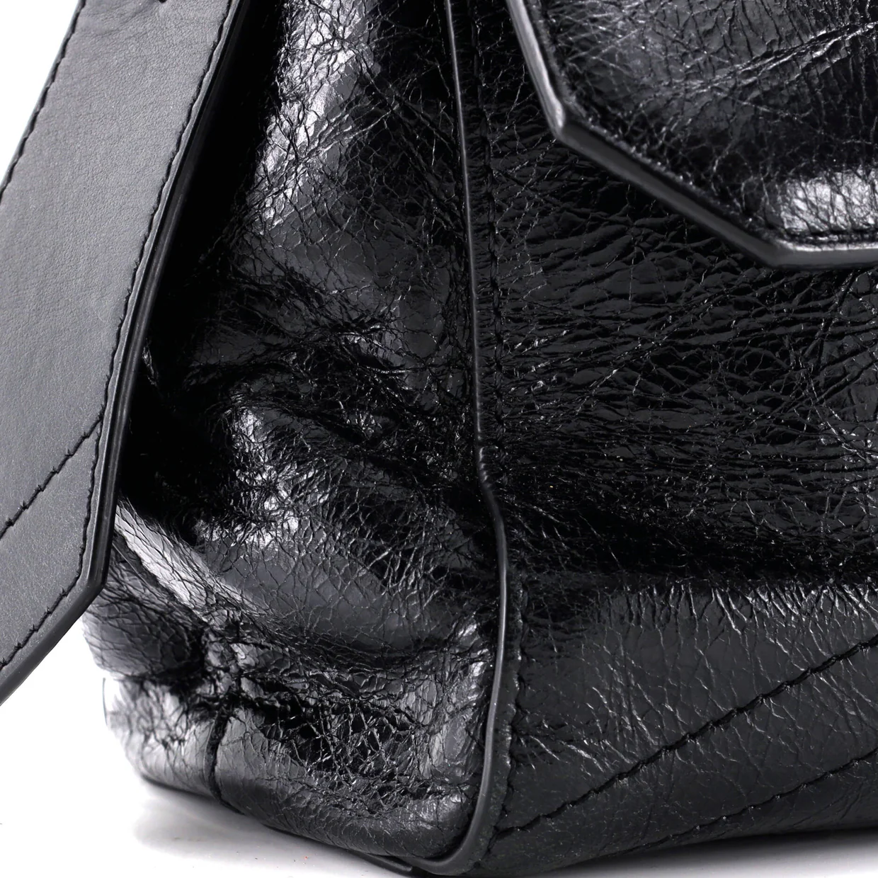 ID Flap Bag Crinkled Glazed Leather Small - Deep Luxury