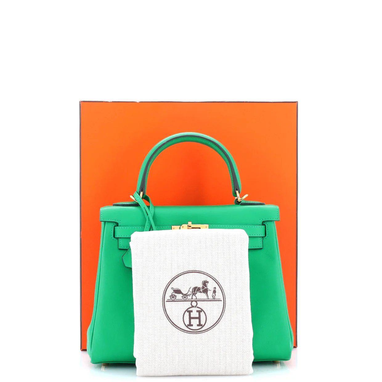 Kelly Handbag Menthe Swift with Gold Hardware 25 - Deep Luxury