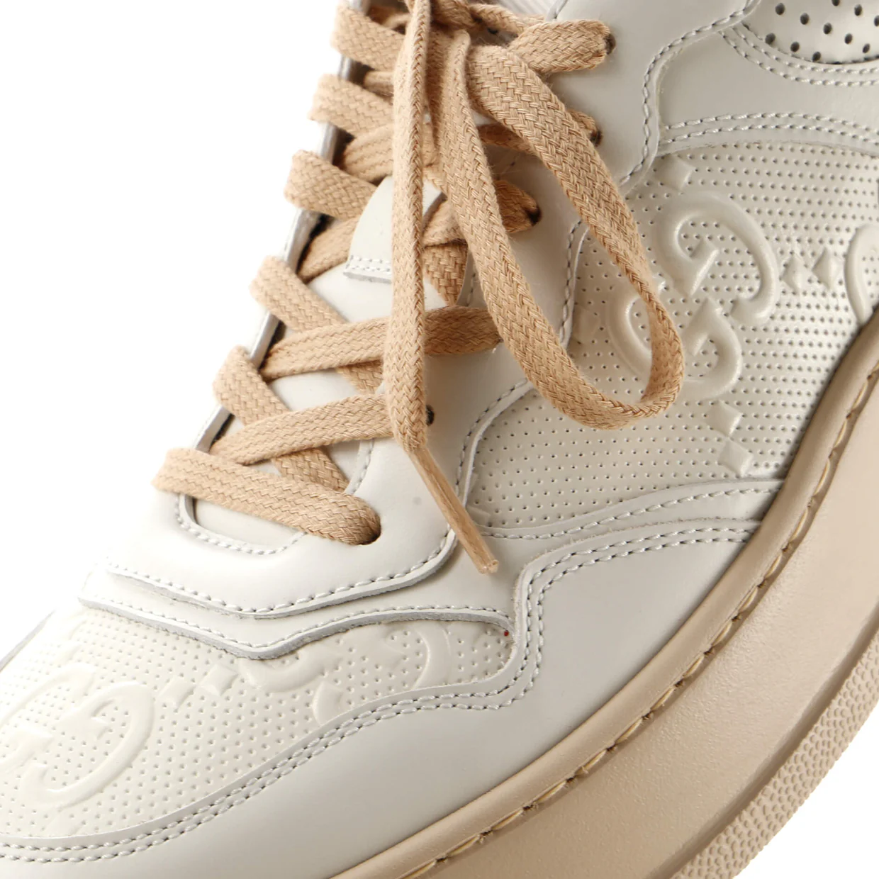 Chunky B Sneakers GG Embossed Perforated Leather - Deep Luxury