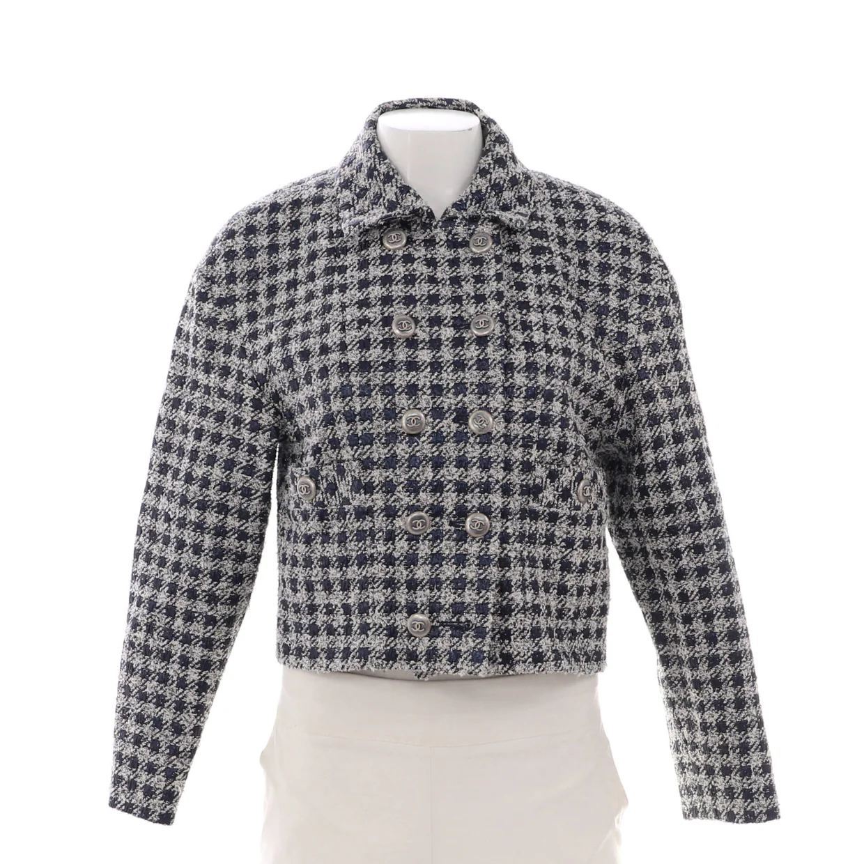 Women's CC Button Double Breasted Jacket Tweed - Deep Luxury