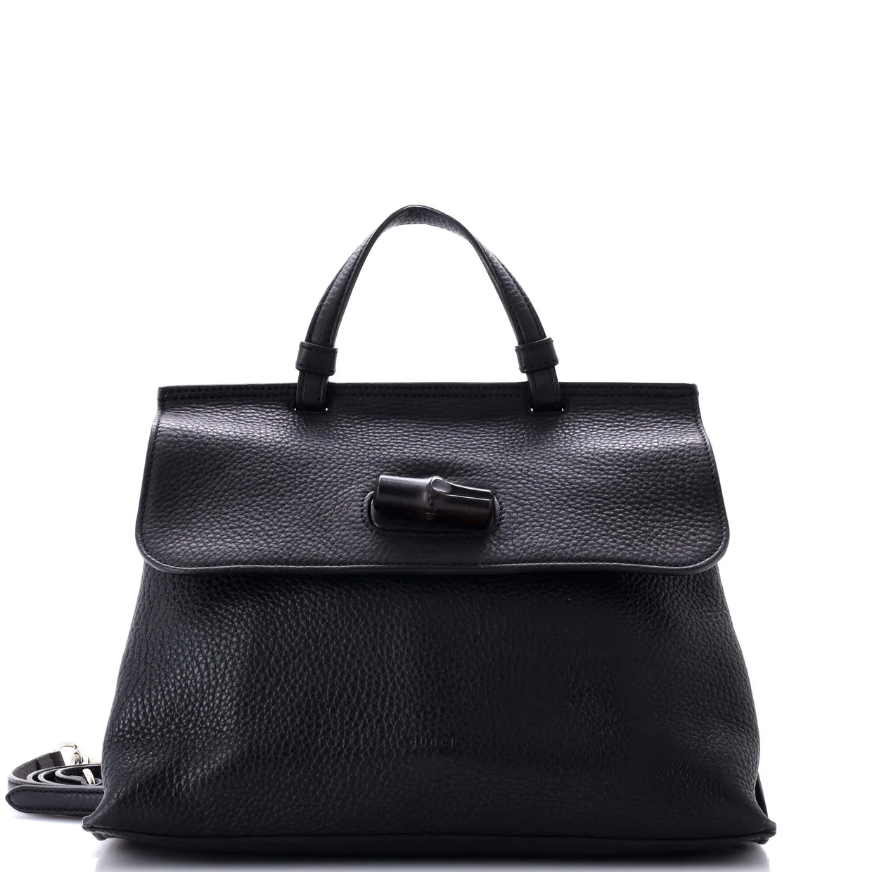 Bamboo Daily Top Handle Bag Leather Medium - Deep Luxury