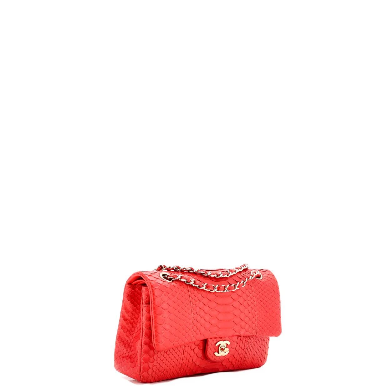 Classic Double Flap Bag Python Medium - Deep Luxury