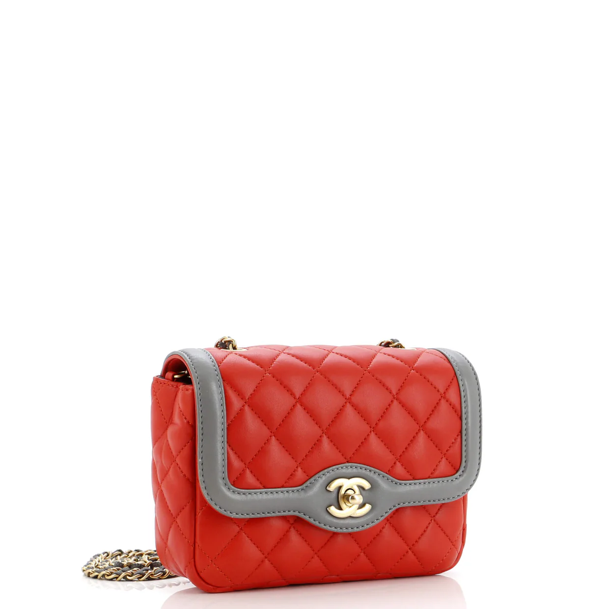 Two Tone Flap Bag Quilted Lambskin Mini - Deep Luxury