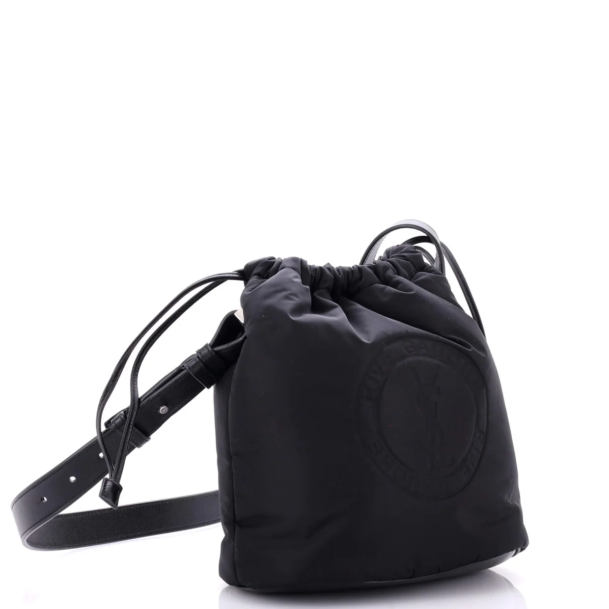 Rive Gauche Drawstring Bucket Bag Padded Nylon - Deep Luxury