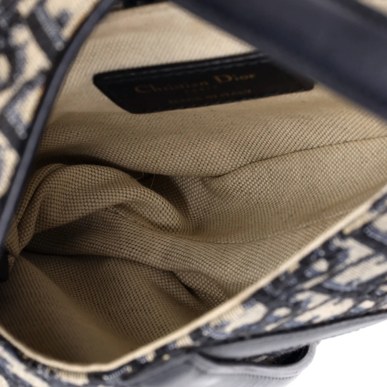 Saddle Handbag with Strap Oblique Canvas Mini - Deep Luxury