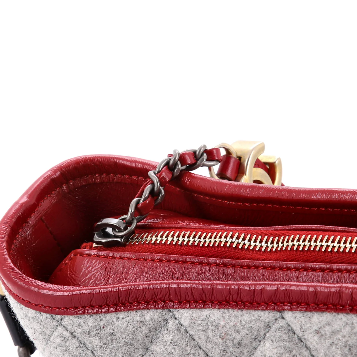 Gabrielle Logo Hobo Quilted Felt and Calfskin Small - Deep Luxury