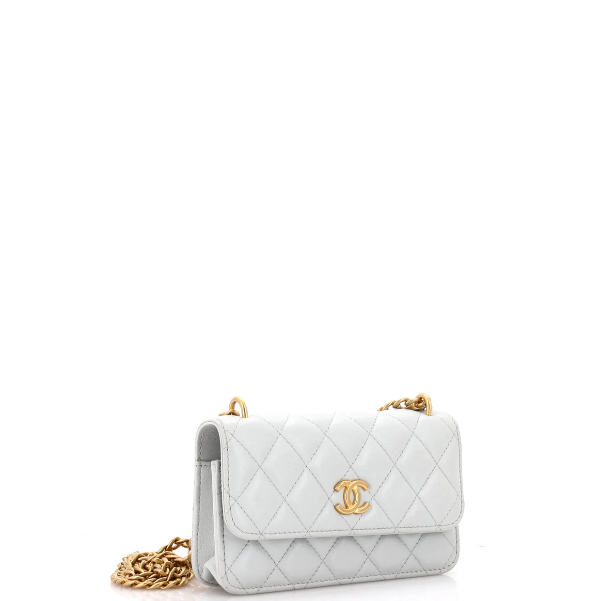 Sweet Camellia Wallet on Chain Quilted Lambskin - Deep Luxury