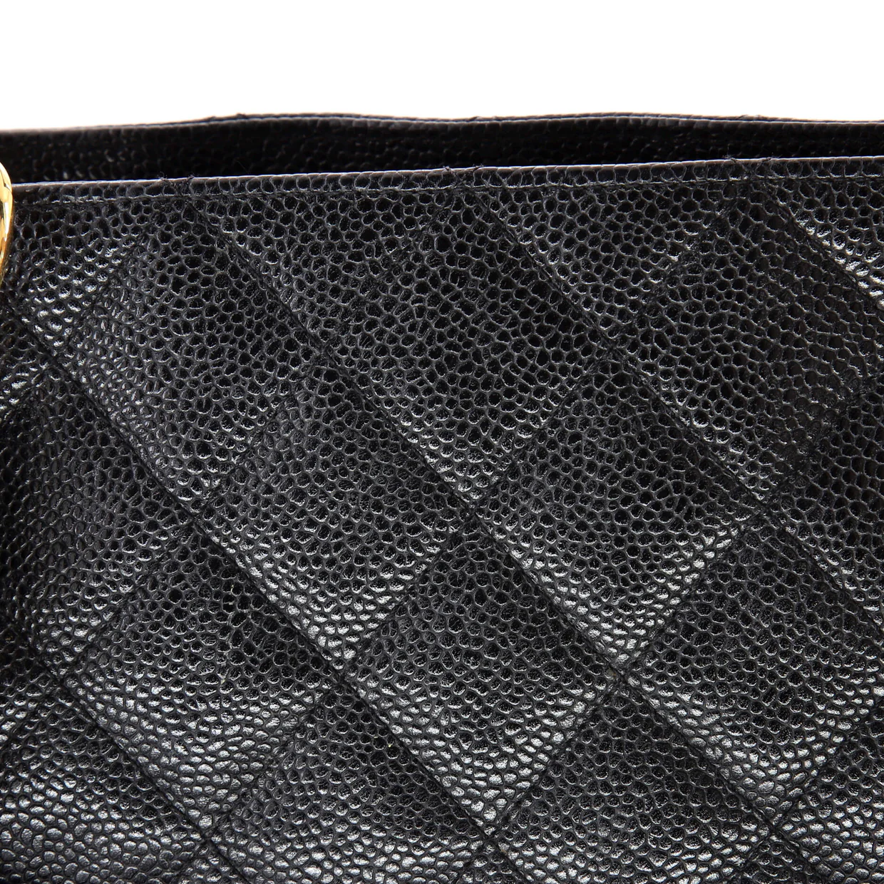 Petite Shopping Tote Quilted Caviar - Deep Luxury