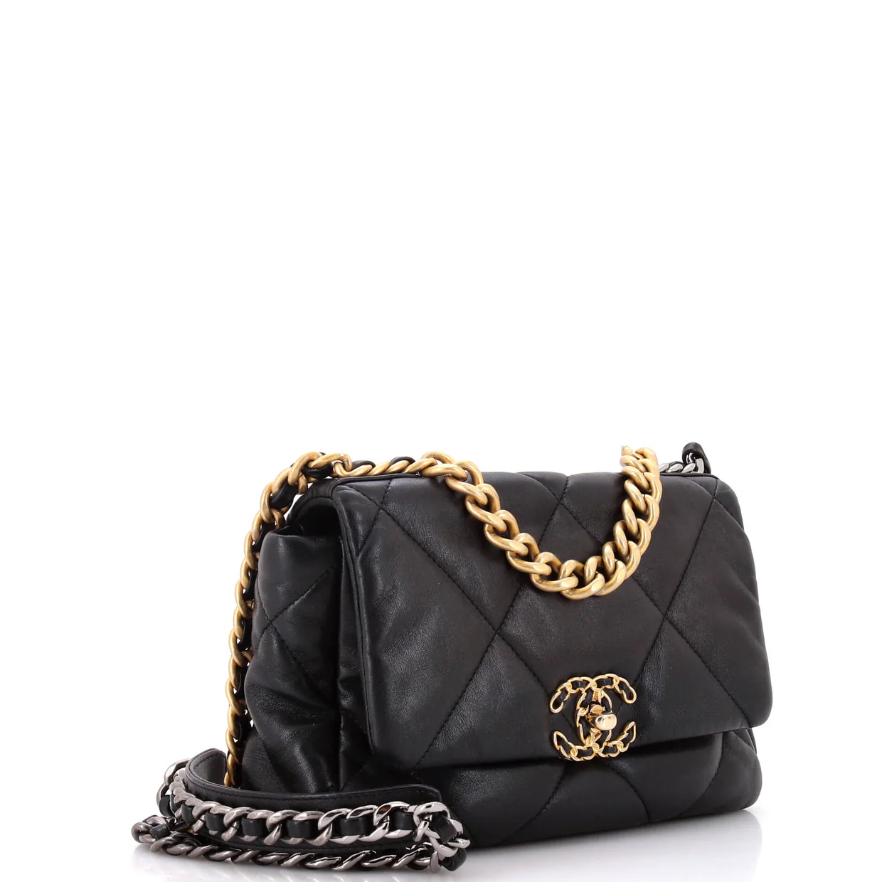 19 Flap Bag Quilted Leather Medium - Deep Luxury