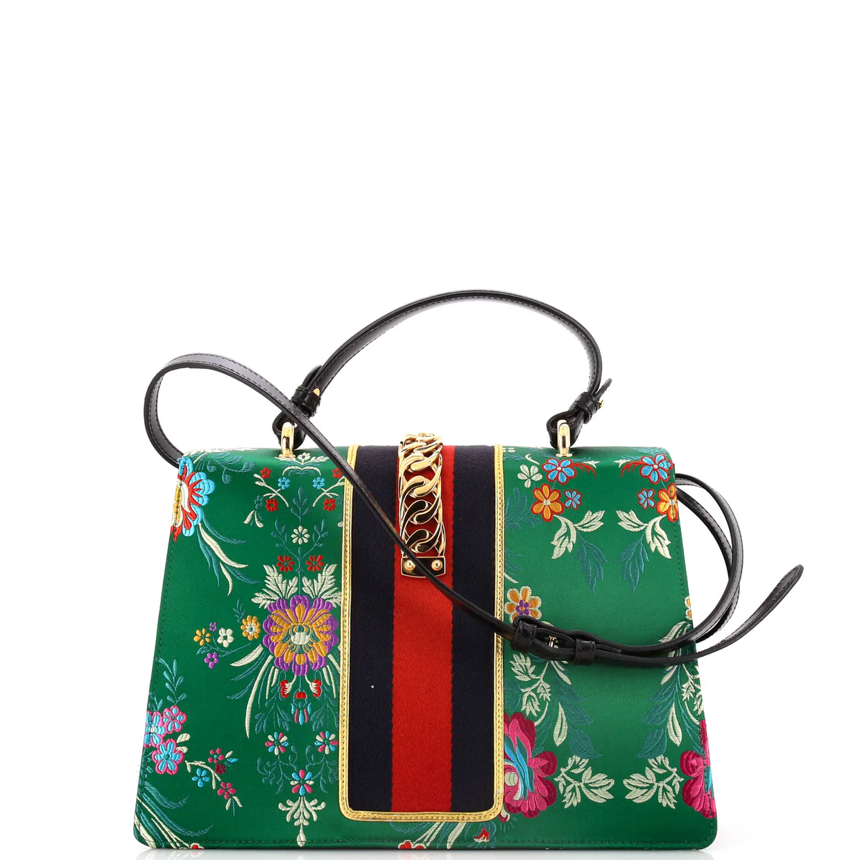 Sylvie Shoulder Bag Floral Jacquard Small - Deep Luxury