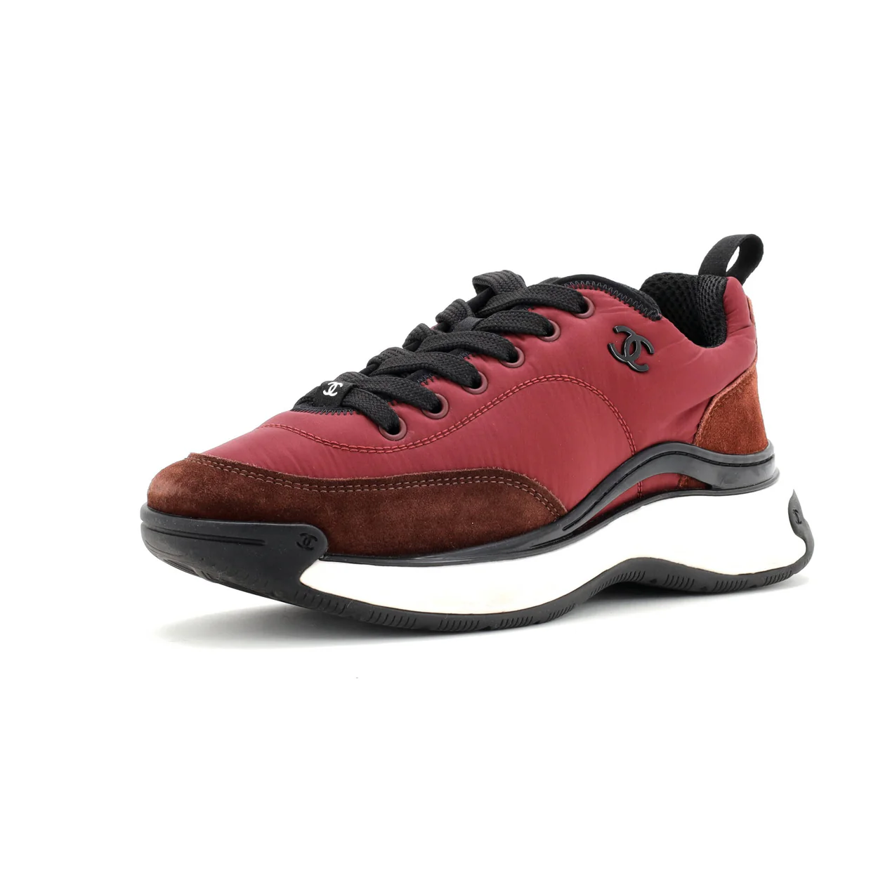 Women's CC Low-Top Sneakers Nylon and Suede - Deep Luxury