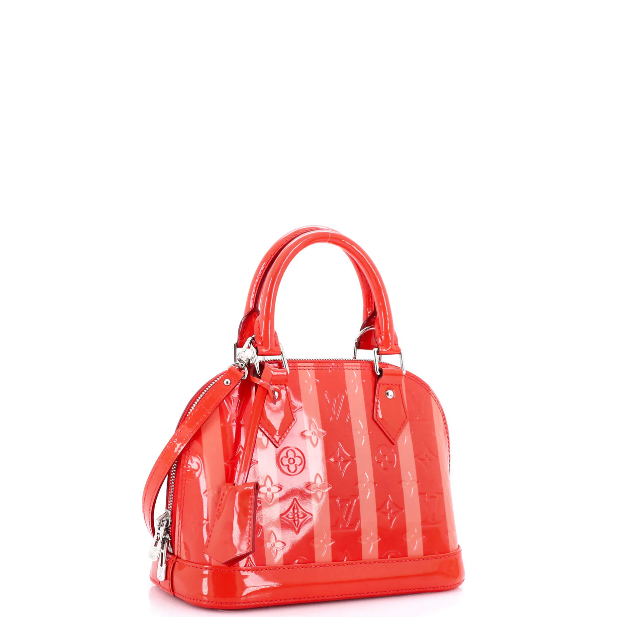Alma Handbag Limited Edition Monogram Vernis Rayures BB - Deep Luxury
