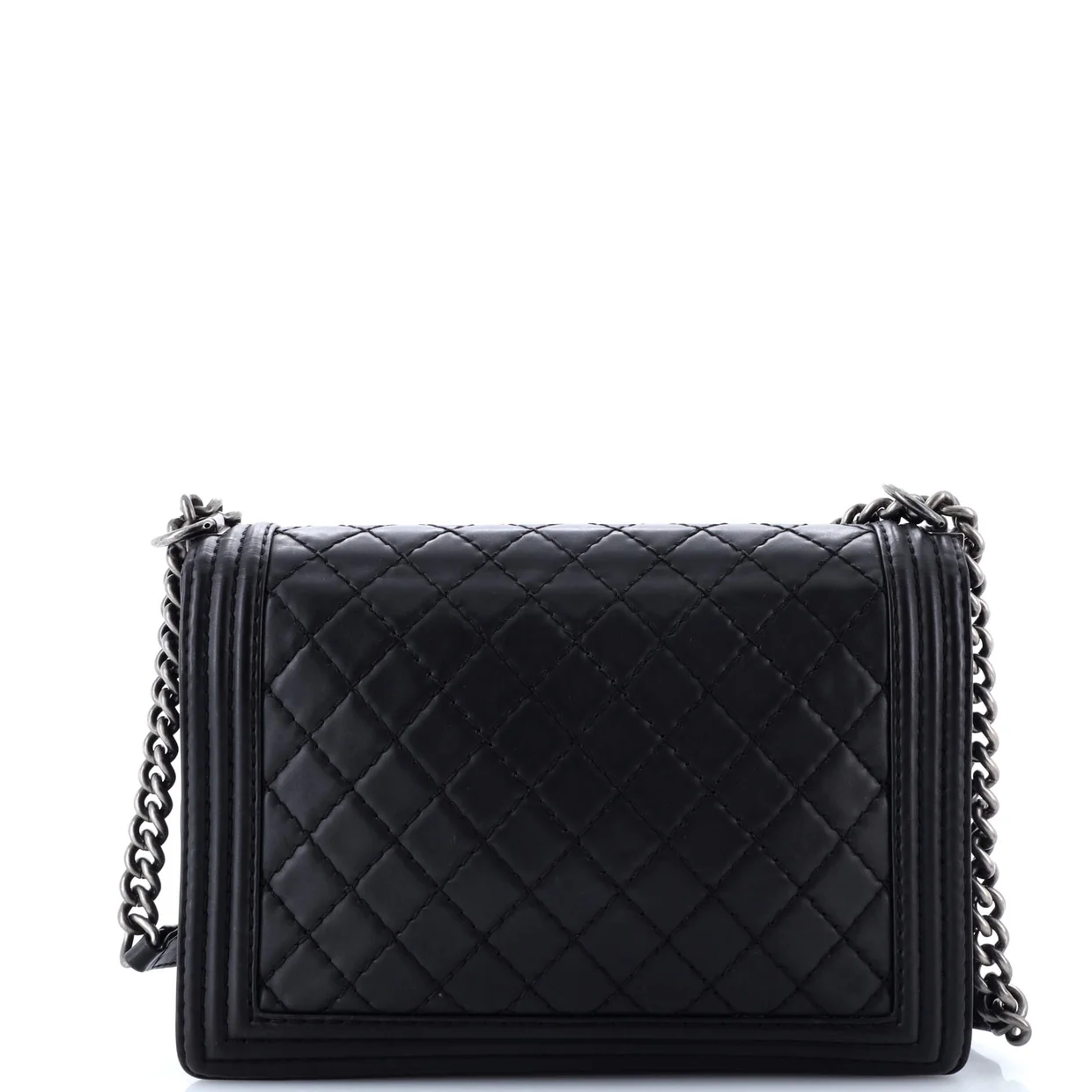 Stitch Boy Flap Bag Quilted Calfskin Large - Deep Luxury