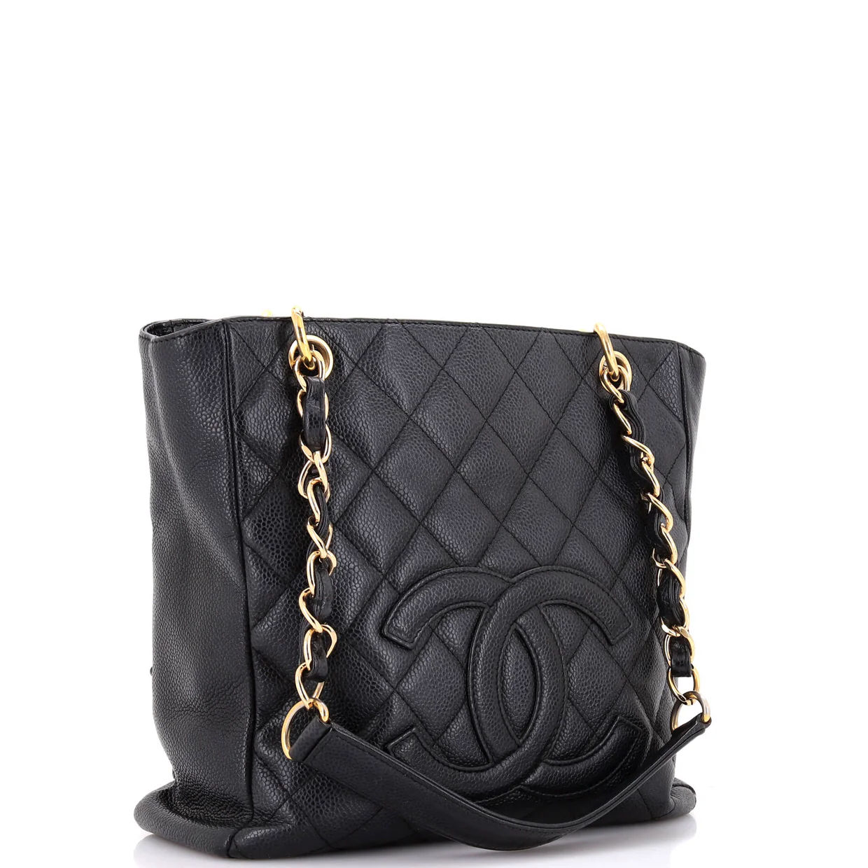 Petite Shopping Tote Quilted Caviar - Deep Luxury