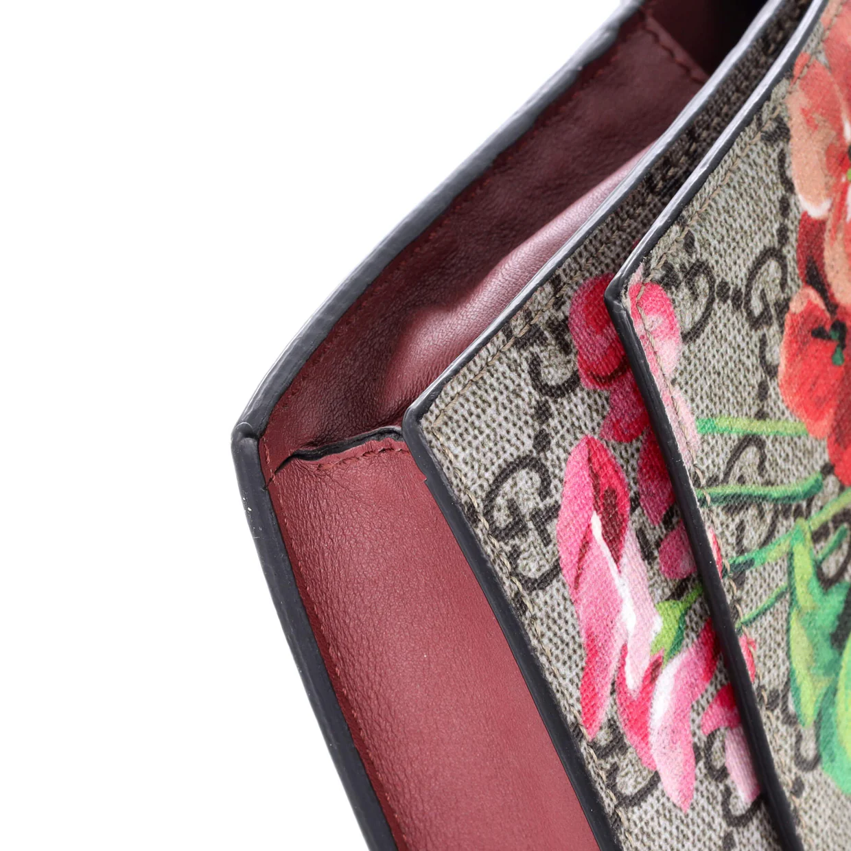 Chain Wallet Blooms Print GG Coated Canvas - Deep Luxury