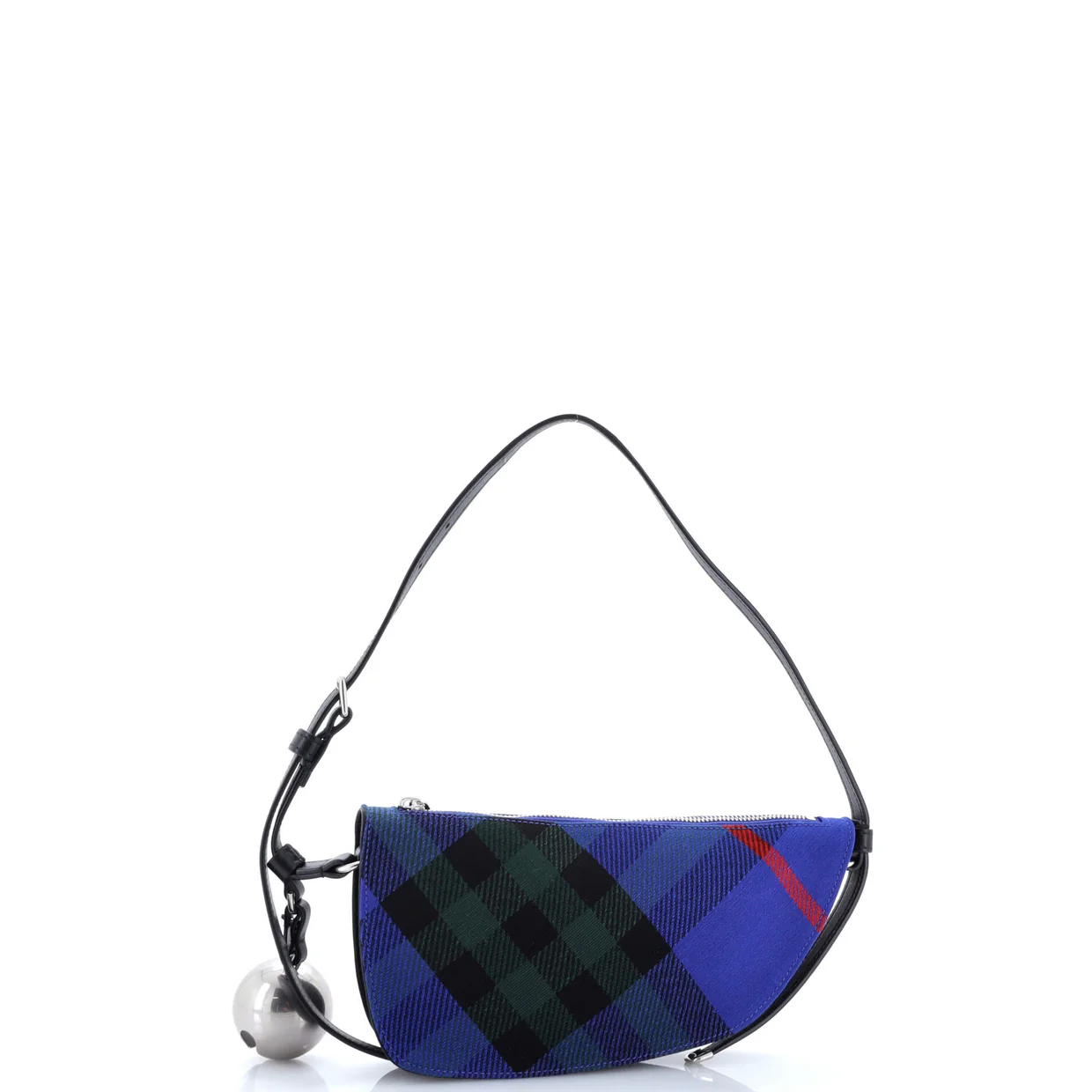 Shield Sling Shoulder Bag Check Canvas and Leather Mini - Deep Luxury