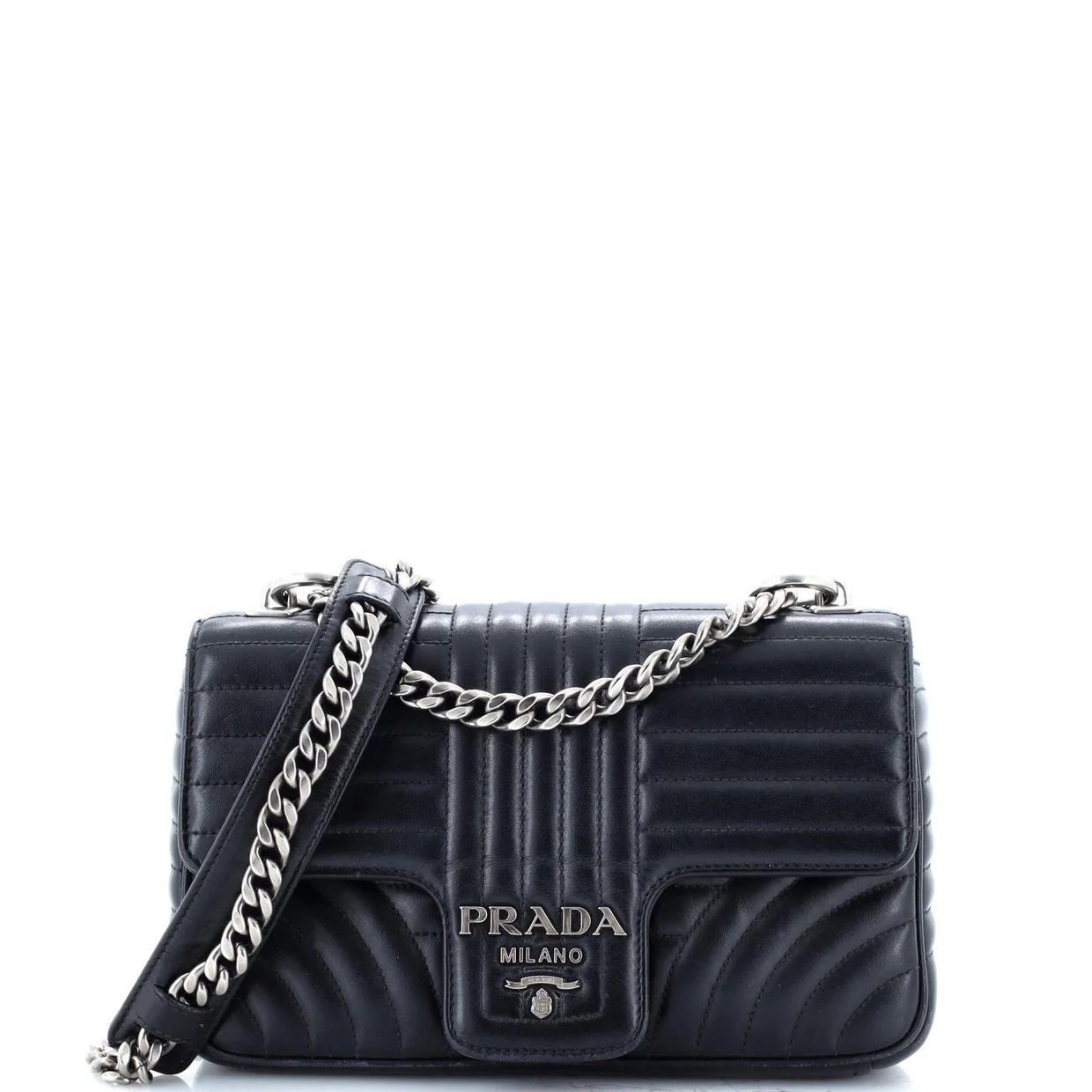 Chain Flap Shoulder Bag Diagramme Quilted Leather Large - Deep Luxury
