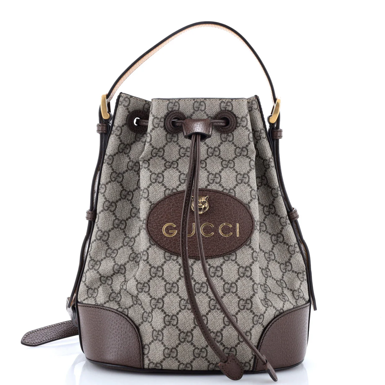 Neo Vintage Drawstring Bucket Backpack GG Coated Canvas Mini - Deep Luxury